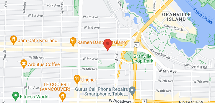 map of 409 1680 W 4TH AVENUE